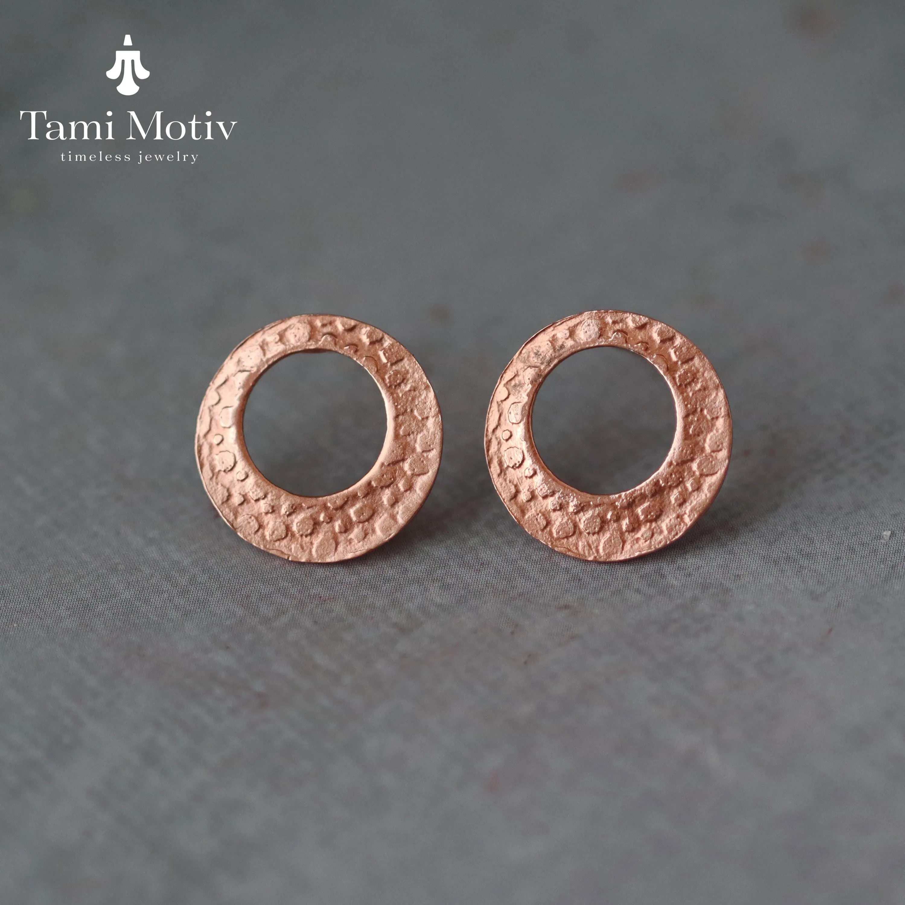 Textured Silver Circle Studs – Unique Handmade Earrings for Her