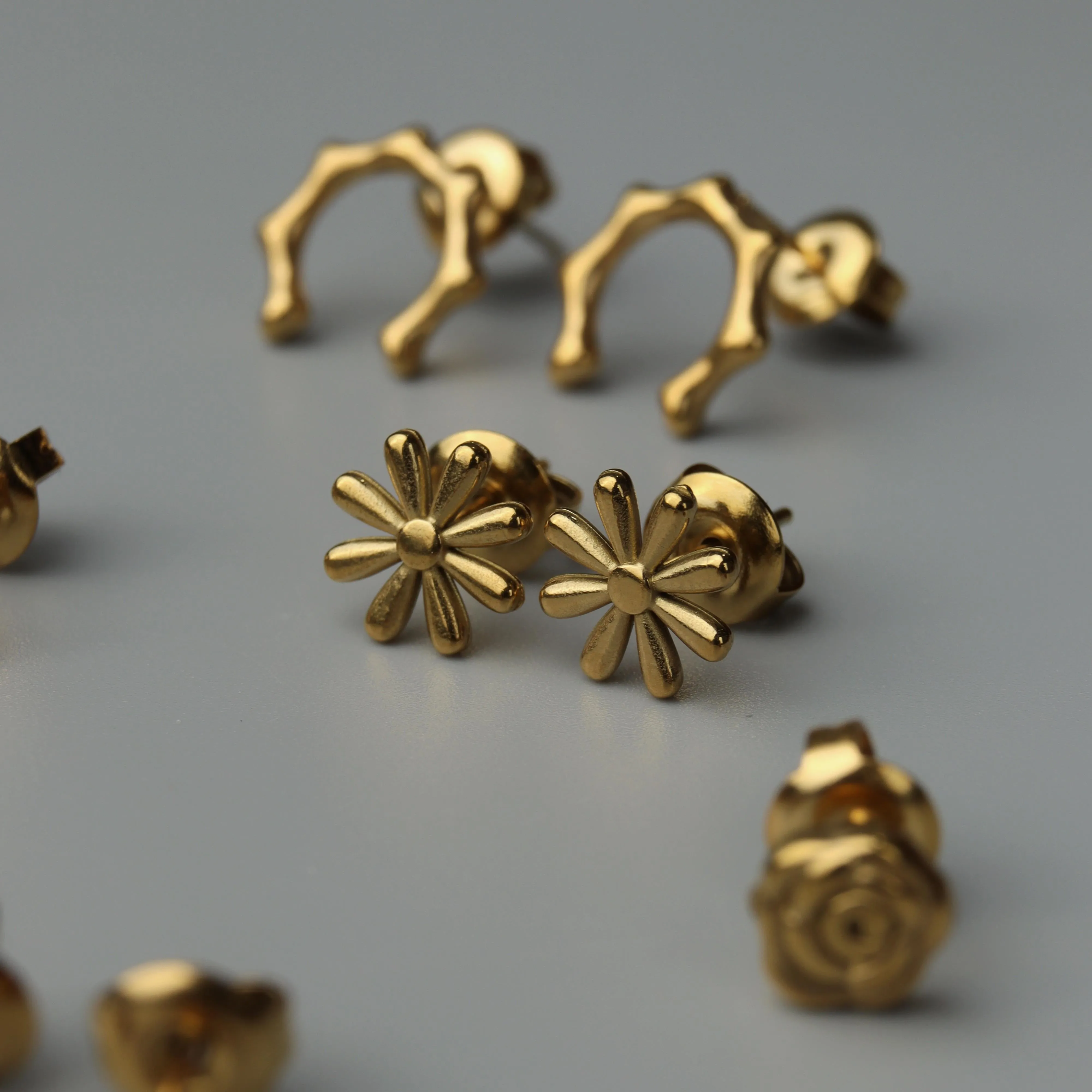 Thin Piercing Unique Shape Stud Earrings Collections
