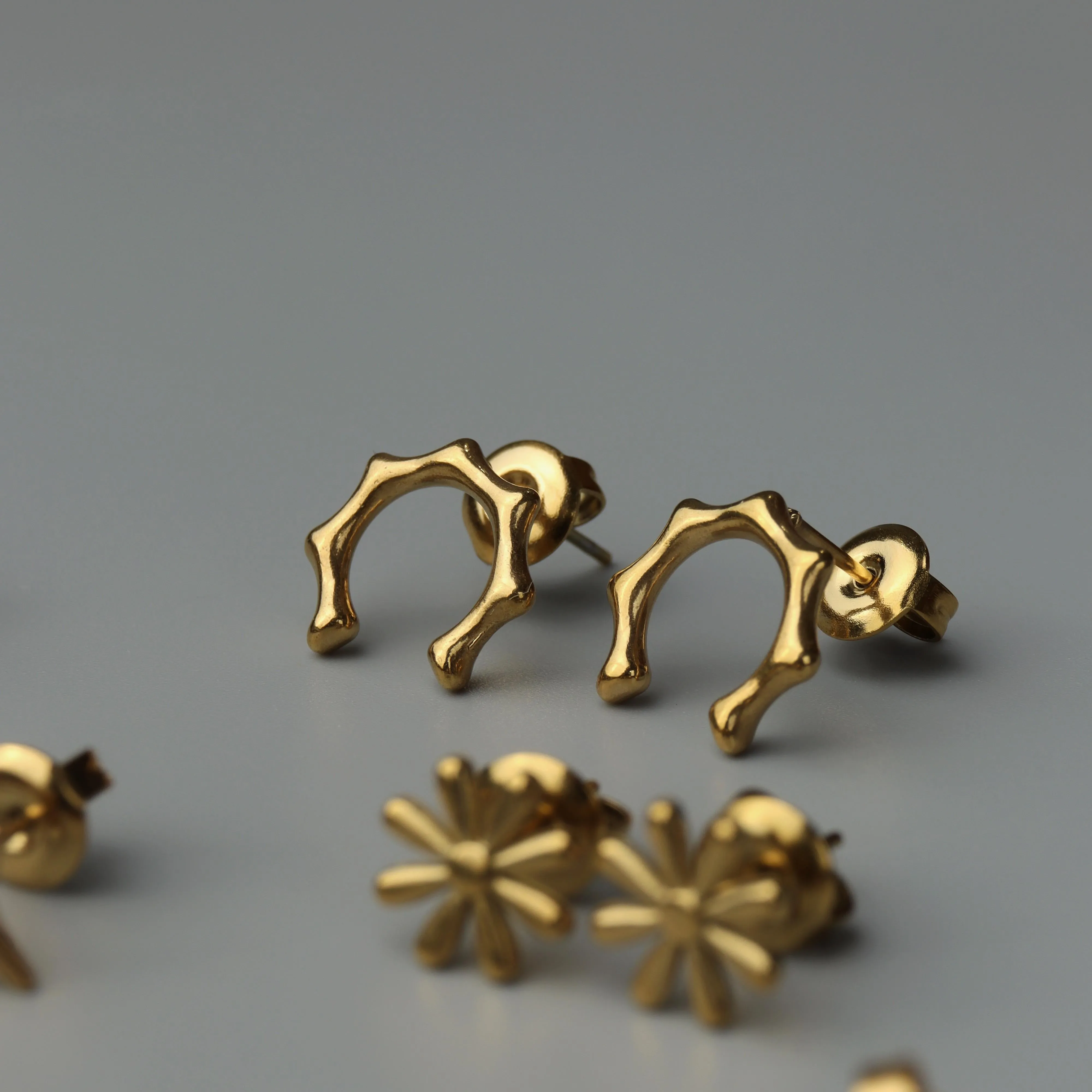 Thin Piercing Unique Shape Stud Earrings Collections