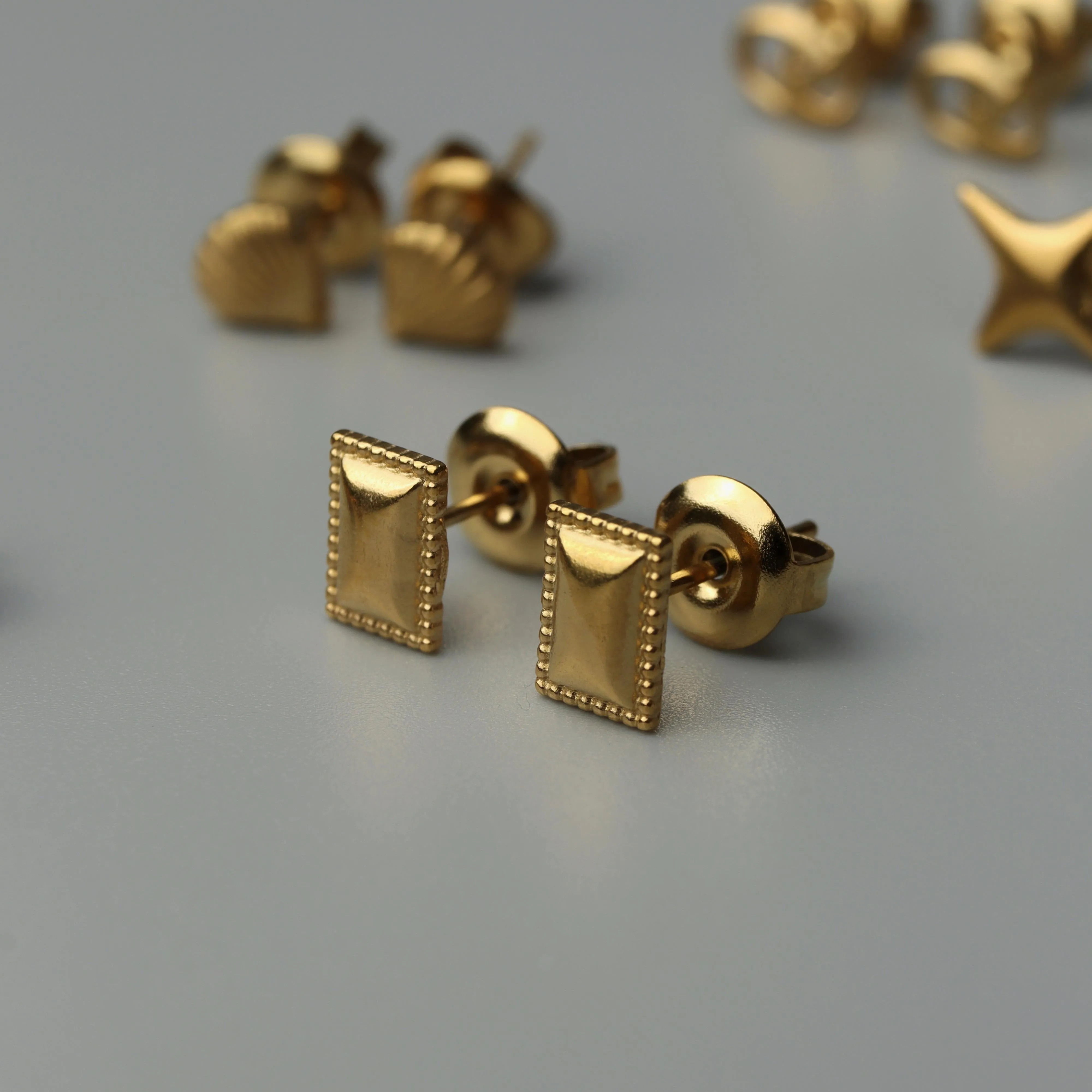 Thin Piercing Unique Shape Stud Earrings Collections