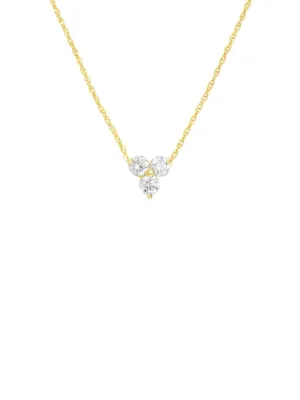 Tiny Trio Diamond Necklace 14K
