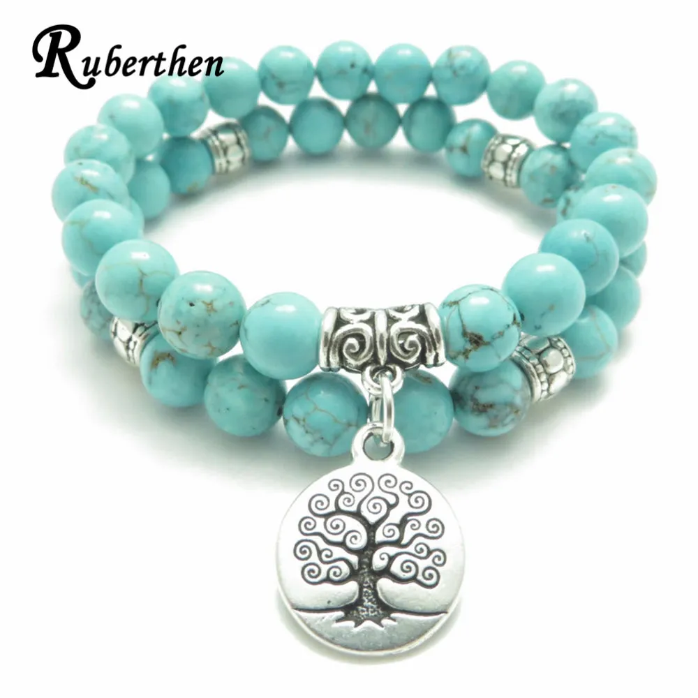 Tree of Life Yoga Stone Healing Mala and Bracelet