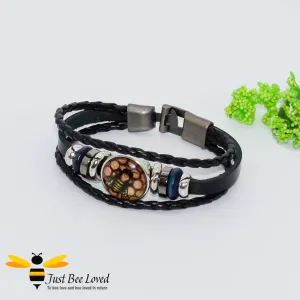 Tribal Leather Bee Bracelet