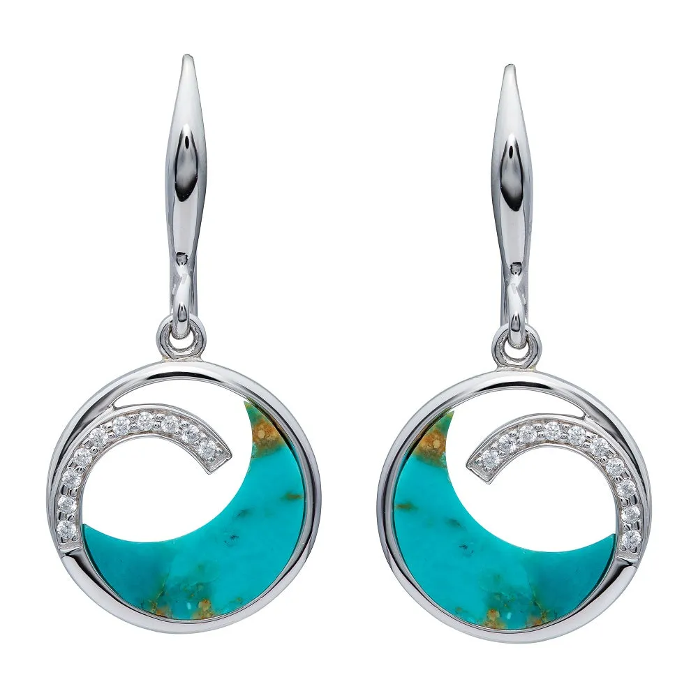 Unique & Co Sterling Silver Turquoise Drop Earrings ME-828