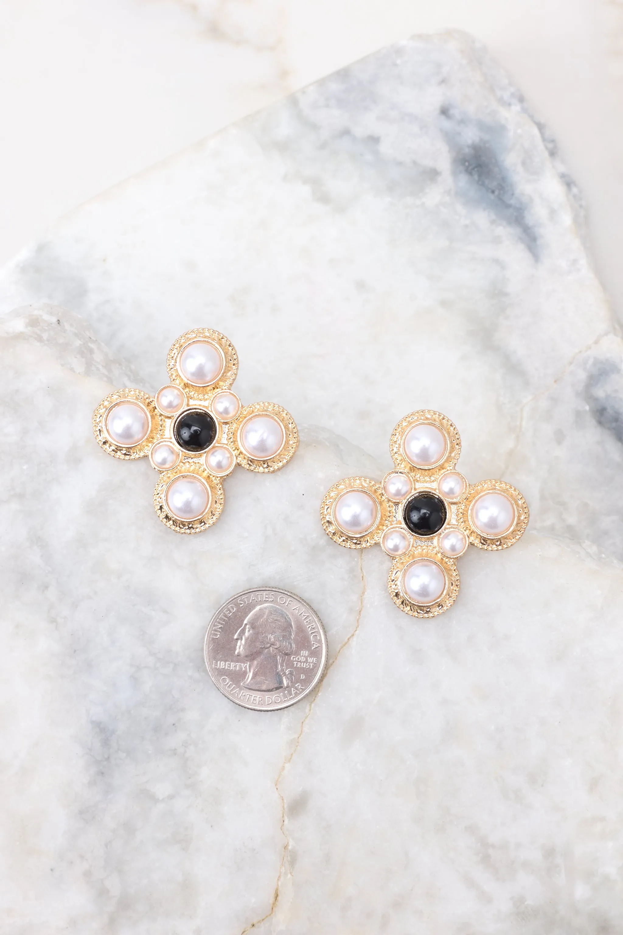 Unique Approach Gold And Pearl Earrings