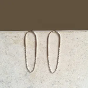 Unique hoops earrings, statement thin silver earrings,dainty earrings