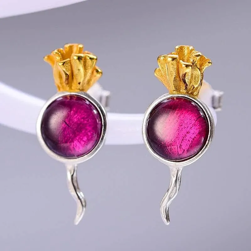 Unique Radish Stud Earrings