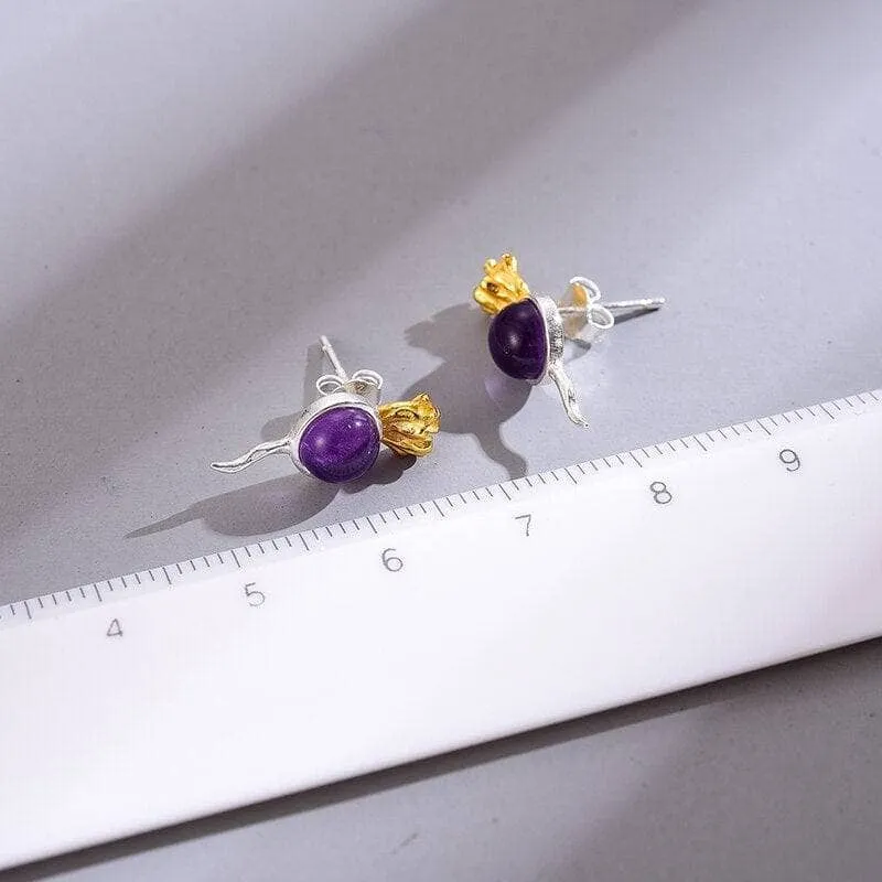 Unique Radish Stud Earrings