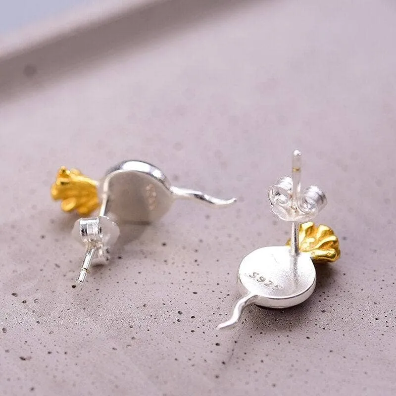 Unique Radish Stud Earrings