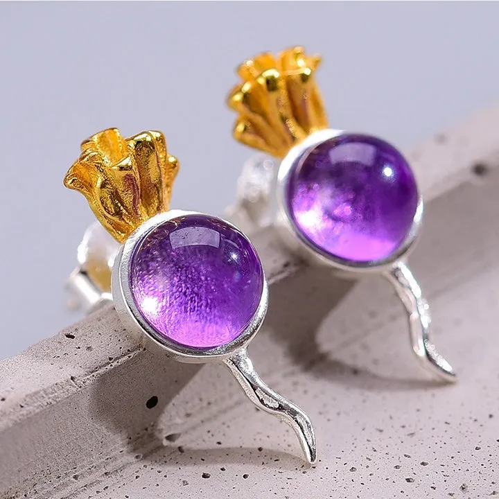 Unique Radish Stud Earrings