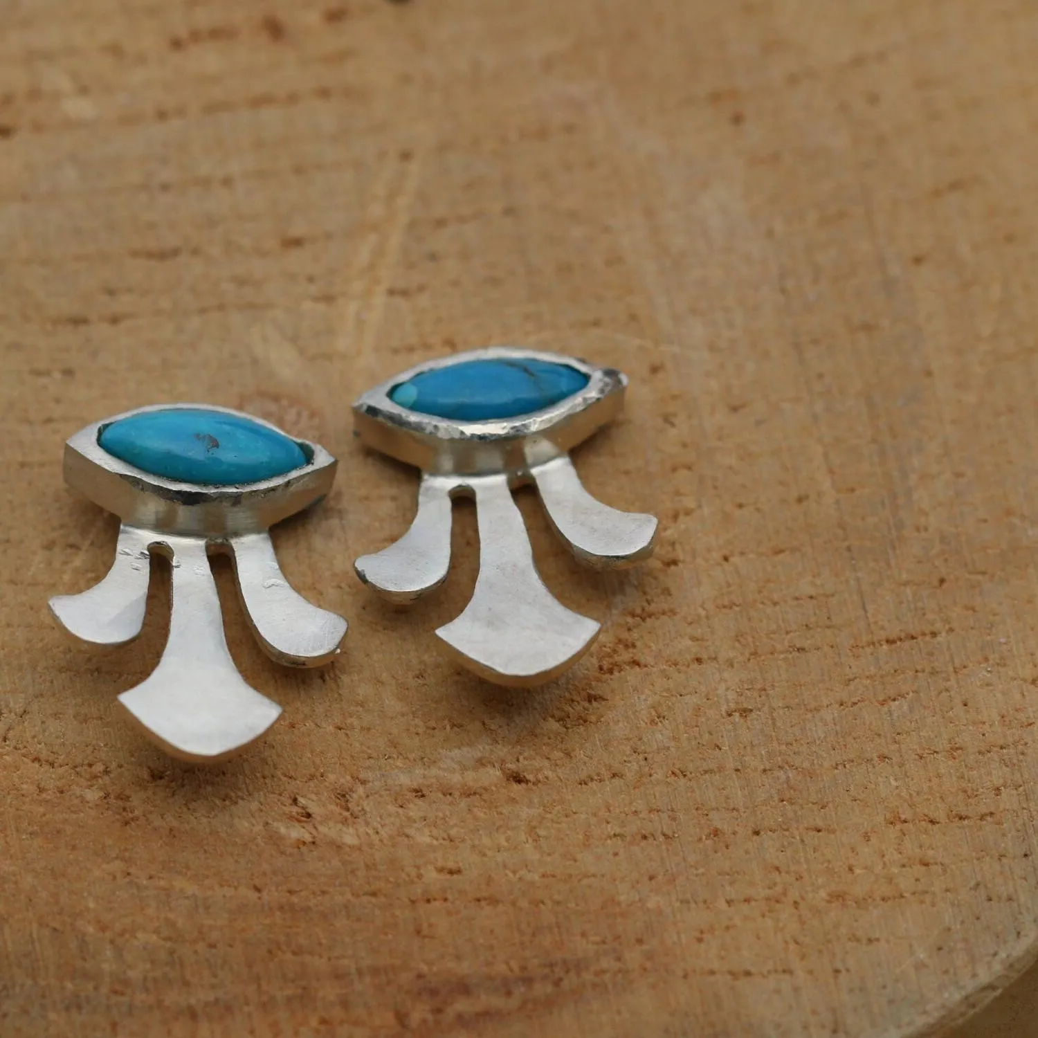 Unique Silver Turquoise Earrings