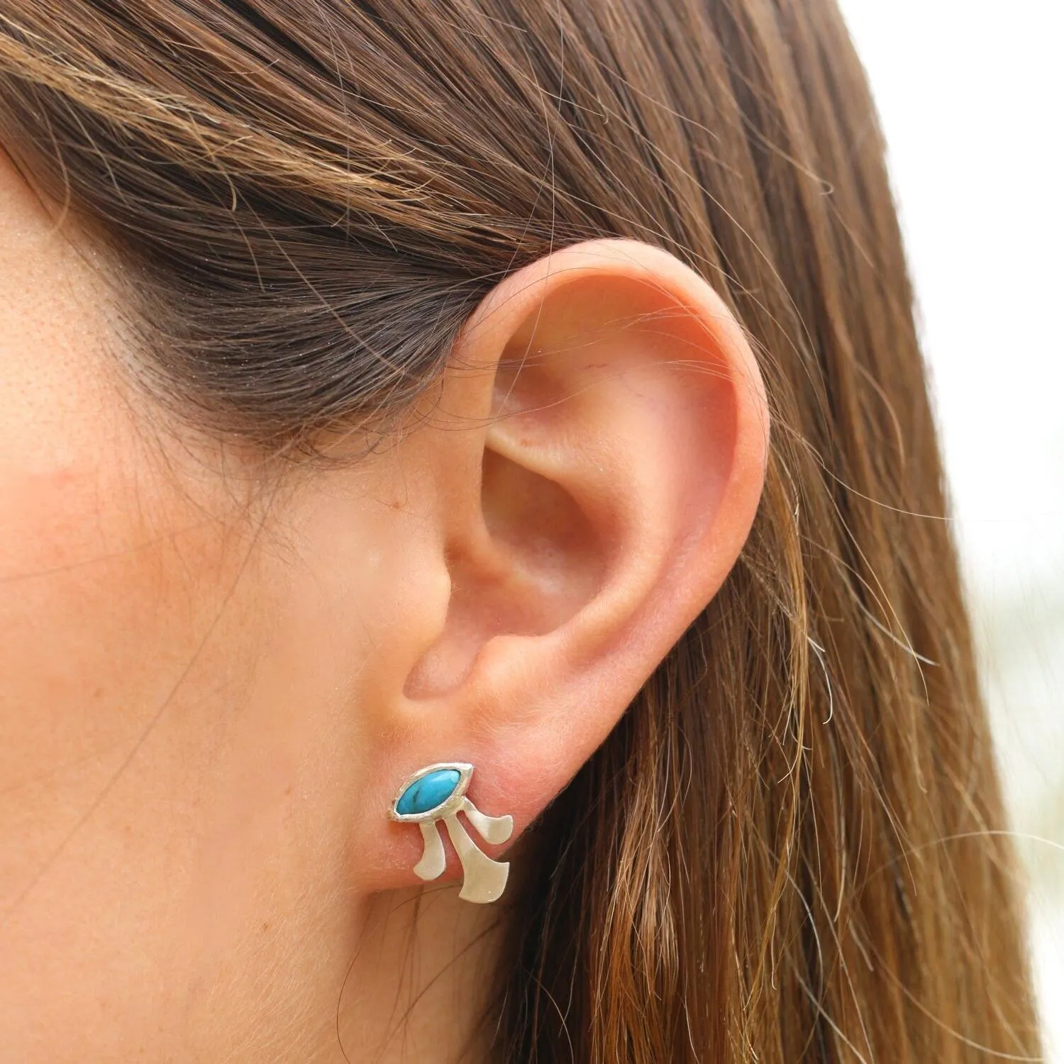 Unique Silver Turquoise Earrings