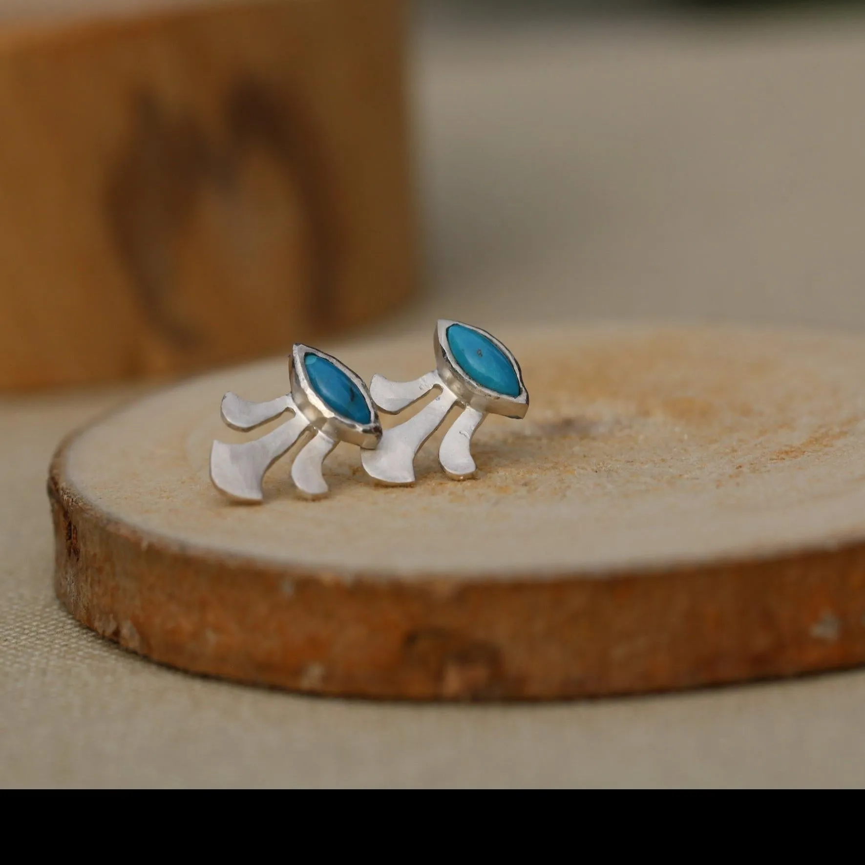 Unique Silver Turquoise Earrings