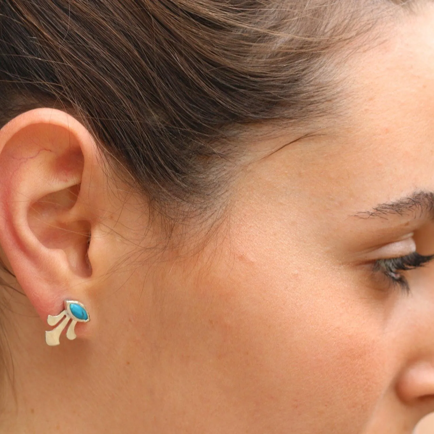 Unique Silver Turquoise Earrings