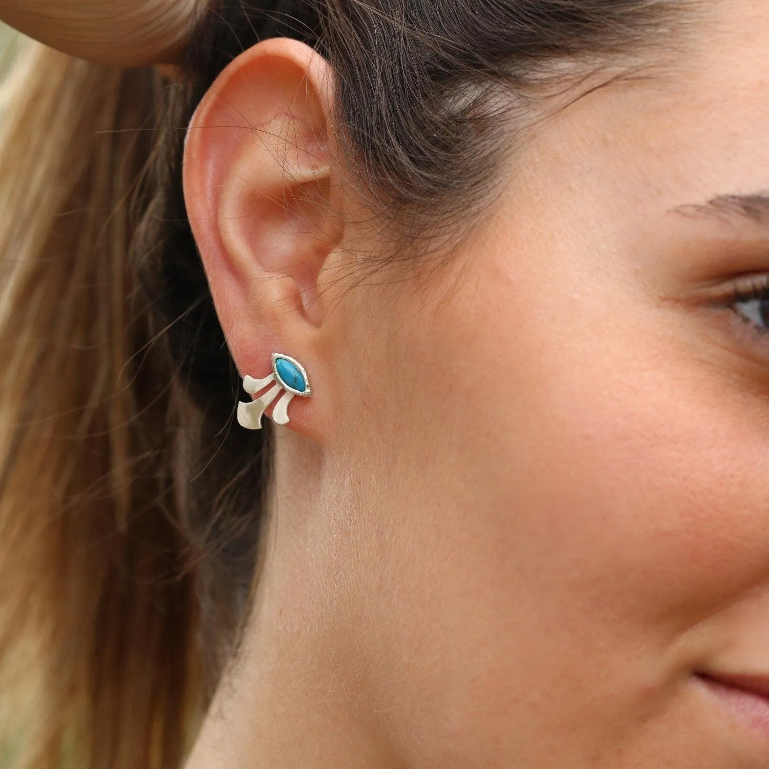 Unique Silver Turquoise Earrings
