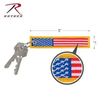 US Flag Patch Keychain