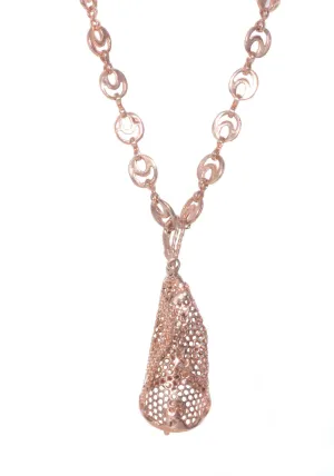 Vernissage Bronzed Silver Diamond Butterfly Net Pendant Necklace | 30"