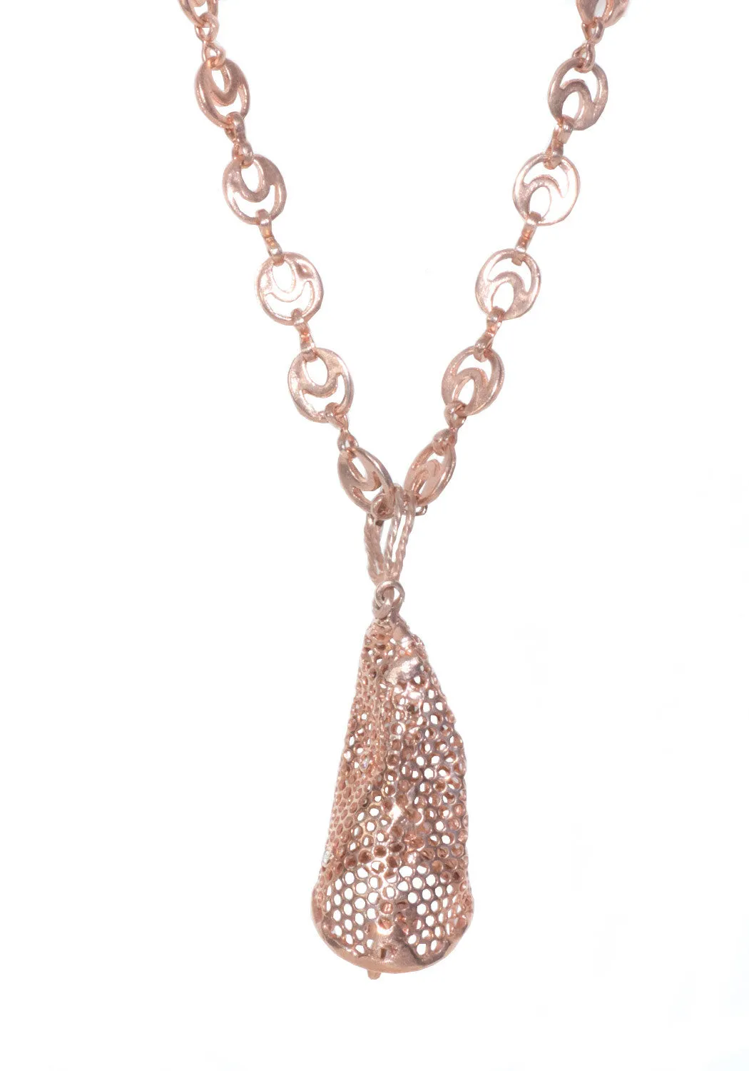 Vernissage Bronzed Silver Diamond Butterfly Net Pendant Necklace | 30"