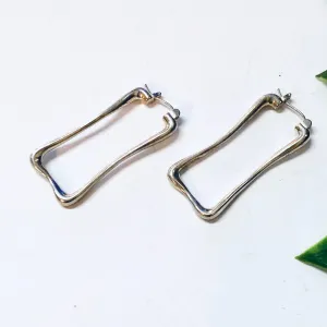 Vintage Earrings, Silver Earrings, Unique Jewelry, Modernist Earrings, Rectangle Earrings, Simple Earrings, Dangle Earrings, Sleek Jewelry