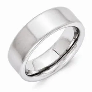 Vitalium Brushed Finish 8mm Flat Wedding Band Ring