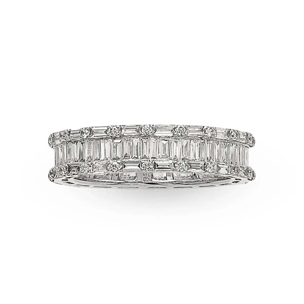 White Gold Eternity Band, 2.26 Carats Total Weight