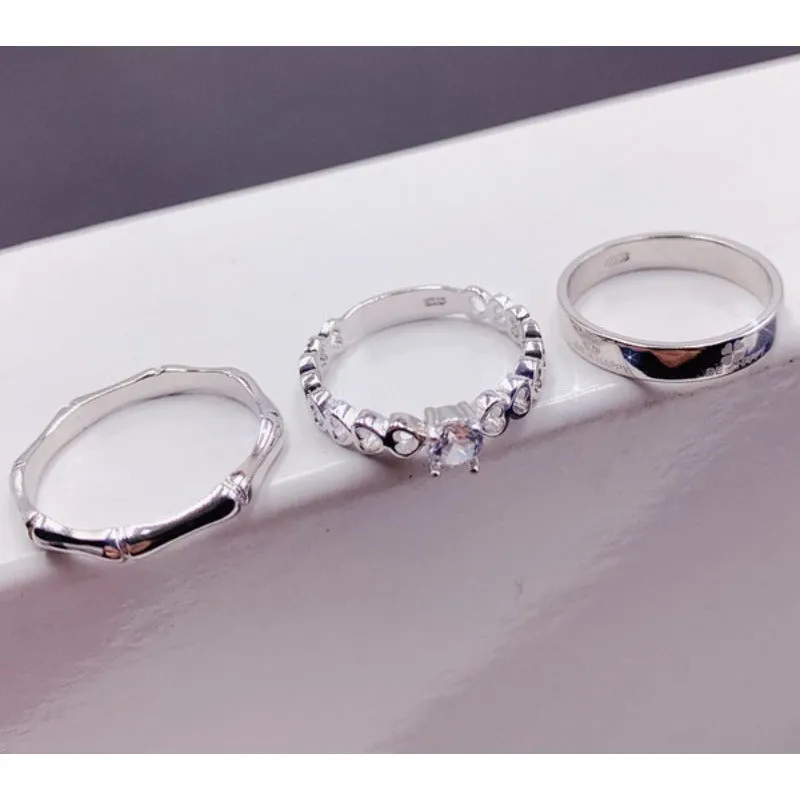 Wholesale 10pcs Simple Light Luxury Fashion Geometric Zircon Ring