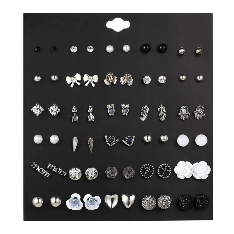 Wholesale 30 Pairs Unique Combination Set Copper Earrings