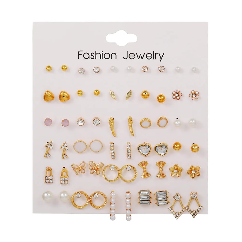 Wholesale 30 Pairs Unique Combination Set Copper Earrings
