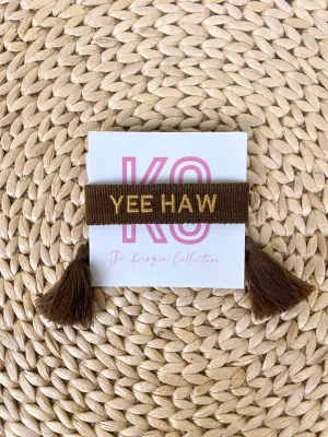 Yeehaw tassel bracelet brown