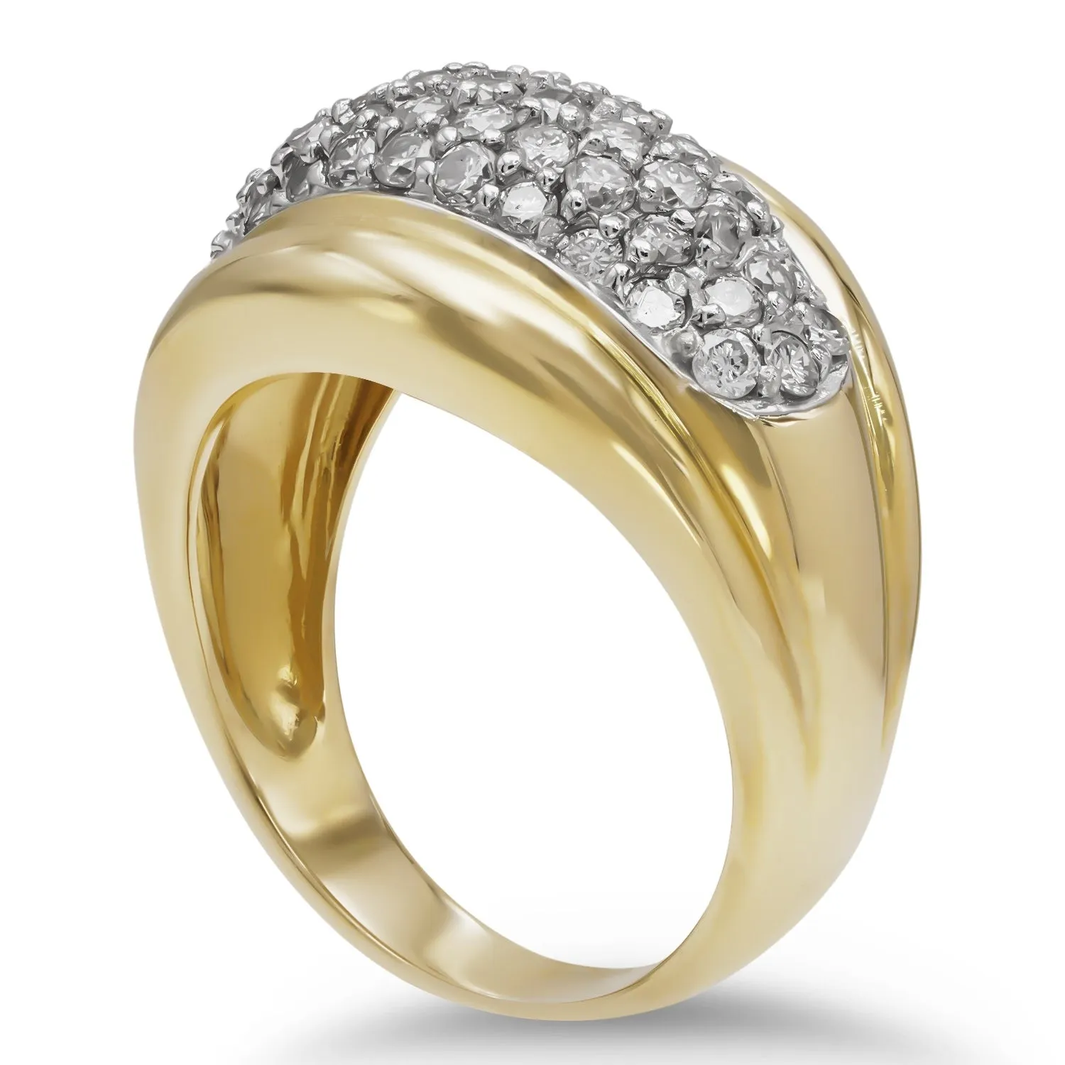 Yellow Gold Pave Diamond Ring